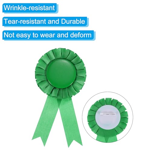PATIKIL Blank Award Ribbon, 6 Pcs Rosette Ribbon Honorable Prize Recognition Ribbon for DIY Party, Wedding, Competition, Sport, Green - Image 4