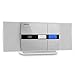 oneConcept V-15 - Equipo de música, Minicadenas de música estéreo, CD Compatible MP3, LCD, USB, Radio, Despertador, Montaje Pared, Compacto, Aluminio, Bluetooth, Equipo de música para casa, Blanco
