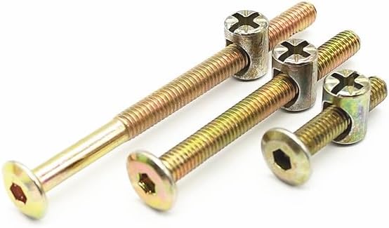 M6 x10-120mm Furniture Bolts With 6mm Barrel Nuts Color Zinc-Plated Carbon Steel Furniture connecting screws (Color: 10pcs, Thread Diameter: M6, Length: 100mm)