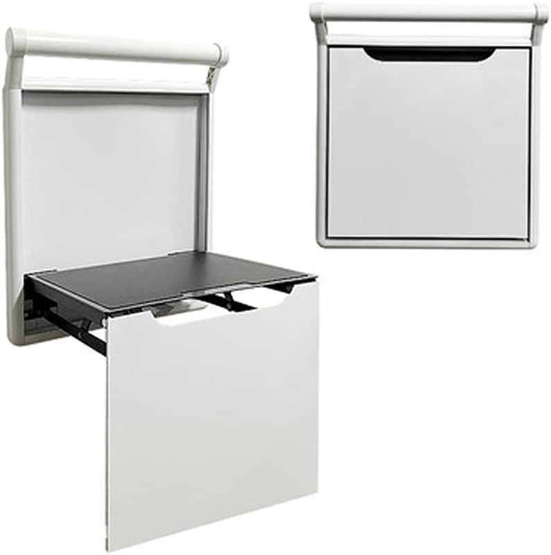 Hidden Shoe Changing Stool Wall Folding Cabinet Hanging Porch Chair Bathroom Weaaluminumy(Warm White)/Warm White