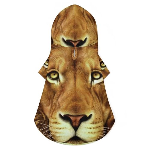 African Lion Cute Cat Costume Dog Hoodie Pet Outfit for Small Medium Dogs Cats S