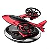 Niceminiwall Solar Car Air Freshener Aromatherapy Diffuser with Rotating Helicopter Design, Alloy Construction, Natural Essential Oils for Pleasant Fragrance, Solar Powered(Red) #1