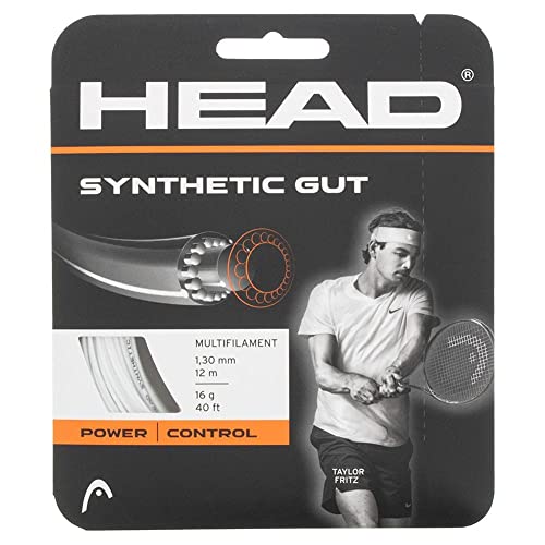 HEAD Synthetic Gut White Tennis String, 16g / 1.30mm (6 Sets)