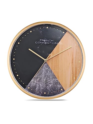 French Connection Elegant Analog Tricolour Dotted Round Wall Clock - Size: 12 Inches - FCWC15-B