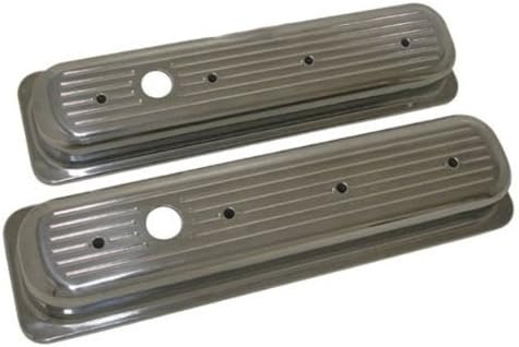 1987-97 Compatible/Replacement for Chevy 5.0L & 5.7L Short Polished Aluminum Center Bolt Valve Covers - Ball Milled