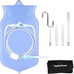 TopQuaFocus Kit de sac de Lavement Pour le Nettoyage du Côlon 6.5ft Tube en Silicone Kit de Lavement à Café 2L Sac de Lavement en Silicone Non Toxique Transparent