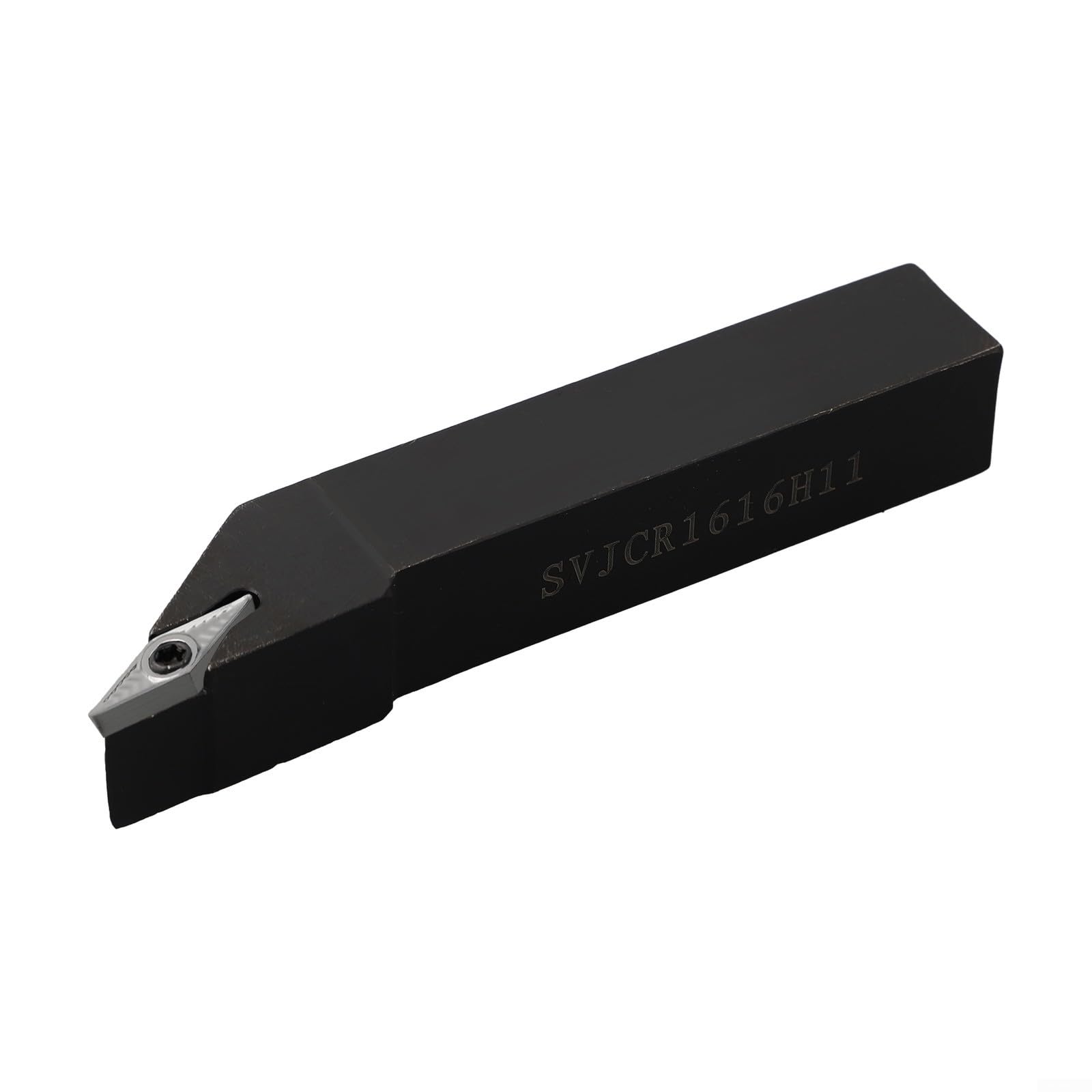 VCGT110304-AK H01 Insert en carbure avec SVJCR1616H11 Porte-outil de tour droit de 16 mm pour tournage CNC, angle de coupe de 93°, tige en acier au carbone pour semi-finition et finition