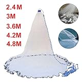 wurfnetz fischen ?VIELSEITIG?Der Durchmesser des Verlängerungsnetzes hat drei Optionen, nämlich 2,4 Meter, 3 Meter,3,6 Meter, 4.2 Meter,4,8 Meter, geeignet für kleine und große Fische.