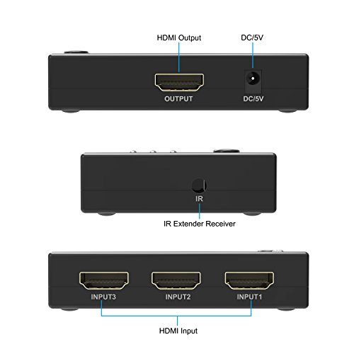 Portta HDMI 4K 60Hz 3X1 Commutatore Switch 3 Porte...