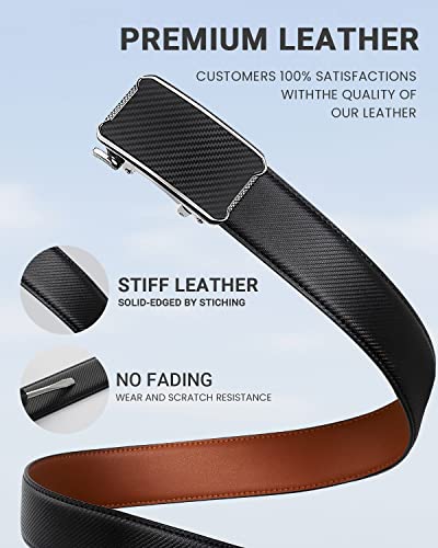 Image of Zitahli Belt Men,Leather Ratchet Belt for Men Dress Casual Every Day with Adjustable Buckle,Trim to Fit For Gift