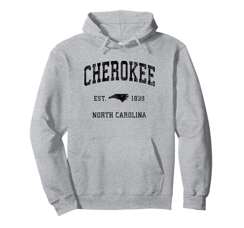 Cherokee North Carolina NC Vintage Athletic Negro Deportes Des Sudadera con Capucha
