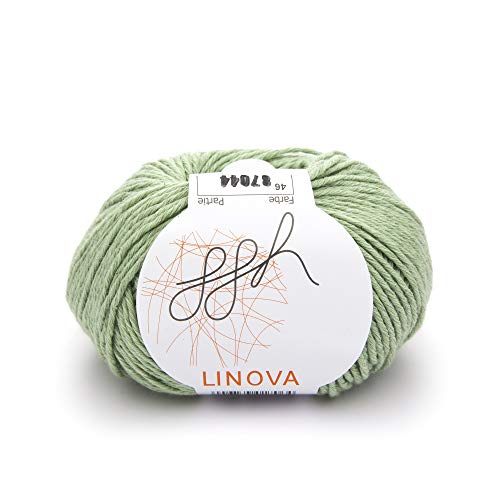ggh Linova - 046 - Lime Green - Cotton with Linen for Knitting and Crocheting - Image 4