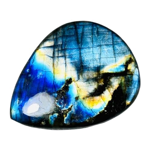 Cabochon en labradorite naturelle poire 46x36mm pour pendentif DIY