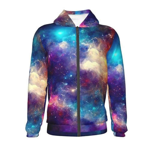 Nebula and Milky Way Kids Pullover Hoodies Boys Zip Up Sweatshirts Girls Athletic Clothes with Pocket2