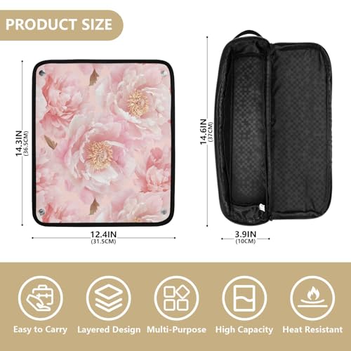 Bolsa para herramientas de cabello rosa con protector térmico miniatura 4