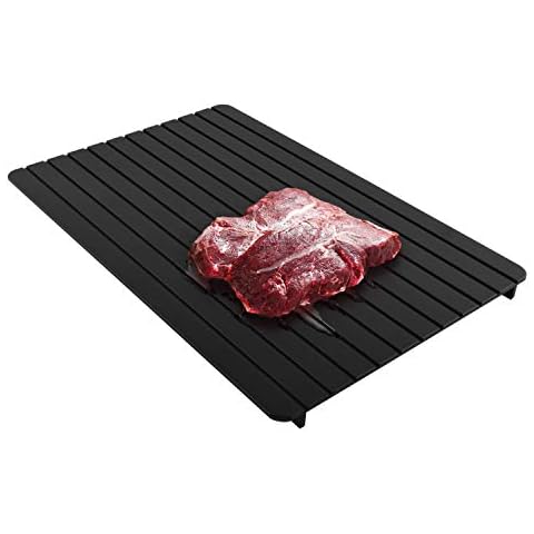 SYPEN Defrosting Plate with Stands, Up to 10x Fast Defrosting Tray Rapid Thawing Plate for Frozen Meat Food, Thickened Defrosting Board for 2 Steaks, 30*20*1.3cm Cover