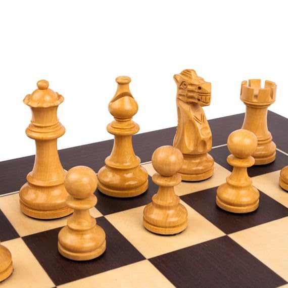 Set de Ajedrez Wenge Barcelona Deluxe, Ideal para Aficionados y Clubes, Tablero de ajedrez y Piezas de ajedrez para niños y Adultos, Conjunto de ajedrez, Juego de Ajedrez