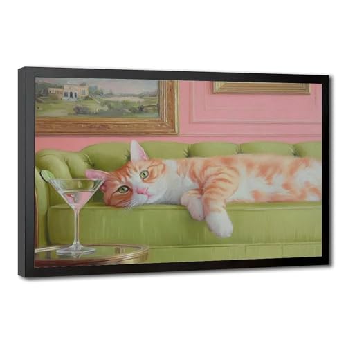 Poster toile chat roux pour habiller un mur vide, décoration salon et chambre 30x45