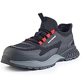 Black Hammer Herren Leichte Sicherheitsschuhe Komposit-Zehenkappe und Kevlar-Zwischensohle Arbeitsschuhe Metallfrei S1P SRC 1144 (46 EU)