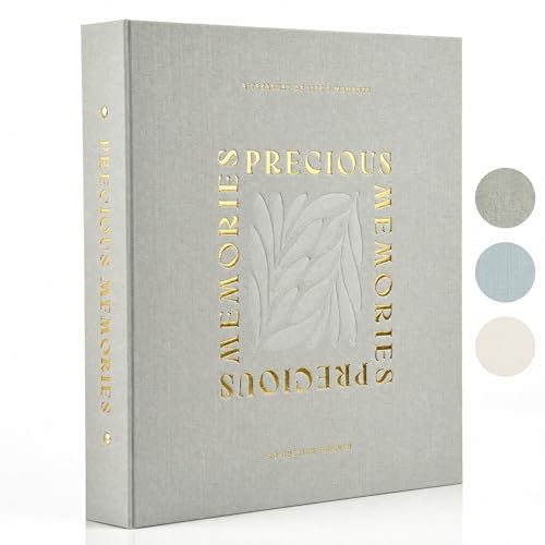 Beautiful Linen Photo Album For 4x6 Photos - Safely Holds Up To 500 Pictures of Unique Memories - The Perfect Large Photo Book To Store All Pictures of Treasured Family, Baby or Wedding Moments