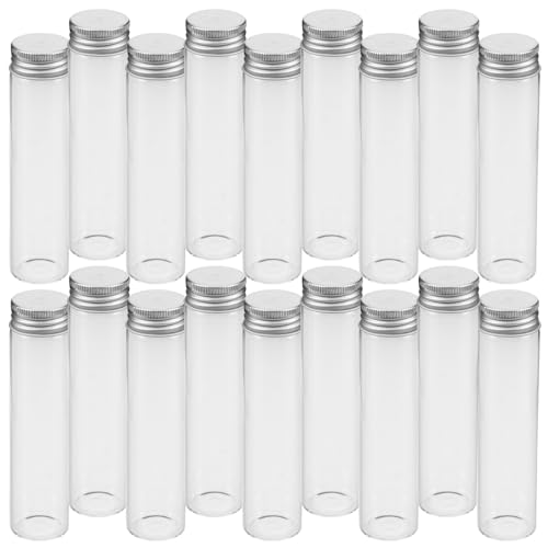 Cabilock 30 Unidades de Vidrio Transparentes con Tapas de Rosca Tubos de Ensayo Vacíos para Laboratorio Viaje y Almacenaje de Cosméticos Joyas Polvos