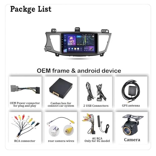 Android 13 Bilradio Kia Cadenza K7 2011-2012 9" Pekskärm 2 Din