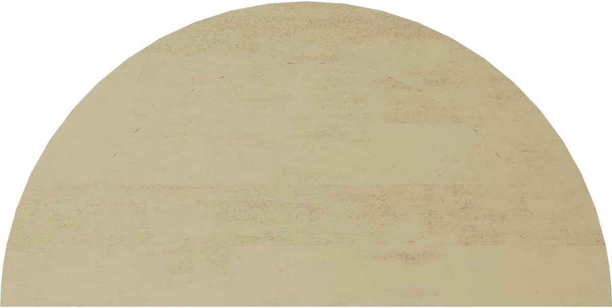 Ekena Millwork GVURHR30X15DHHPR Timberthane Hand Hewn Half Round Faux Wood Non-Functional, Primed Tan Urethane Gable Vents, 30"W x 15"H, Primed