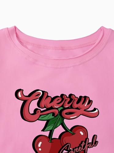 Image of Girls' Graphic Tees Summer Cute Tops Casual Short Sleeve Crew Neck T Shirts