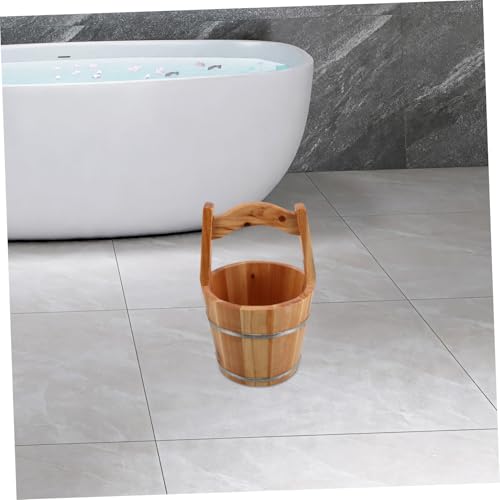 Balde rústico de madera para spa de pies miniatura 5