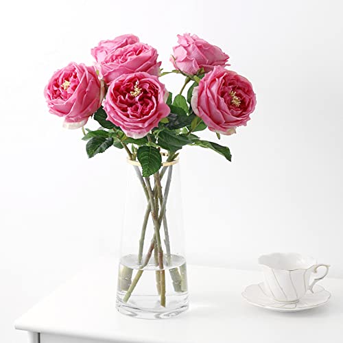 UKELER Real Touch Austin Roses 4 Pcs Artificial...
