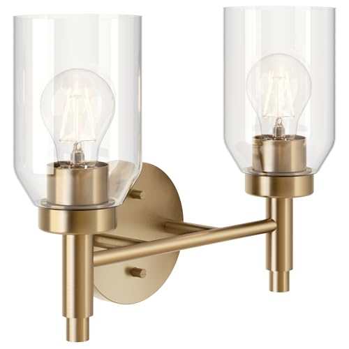 Kichler Madden 2-Light Bathroom Vanity Light Fixture Clear
