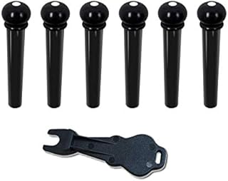 Acoustic Guitar Plastic Bridge Pins Pegs-6pcs with 1pc Bridge Pin Puller RemoverBlack