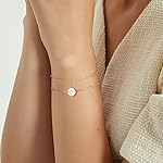 MONOZO Gold Initial Bracelets for Women, Dainty 14K Gold Filled Layered Beaded Letter Initial Bracelet Personalized 26 Alphabet Disc Monogram Charm Bracelet Jewelry Gifts for Her - Image 3