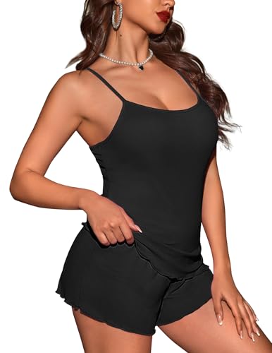 Ekouaer Womens Cami Pajama Sets 2 Piece Ribbed Knit PJs...