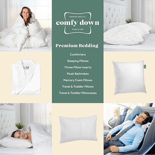 Image of ComfyDown Pillowcase for Queen Size Pillow Breathable, 100% Cotton, 400-Thread Count, Zipper Closure - Made in USA (Queen)