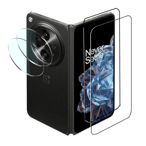 For OnePlus Open 9H Tempered Glass Front Screen Protector and For OnePlus Open Camera Lens Protector Set (2 Set)