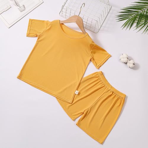 Kids Boy Girls Cotton 𝐏ajamas Summer 𝐏js Tops and Shorts Set Short Sleeve 𝐏a𝐣ama Young 𝐒leepwear 𝐋oungewear Outfit3