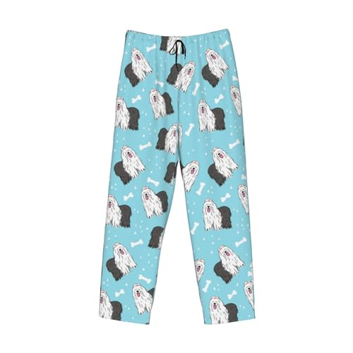 Old English Sheepdog Pattern Men'S Pajama Pants Sleep Bottoms Pants Lounge4