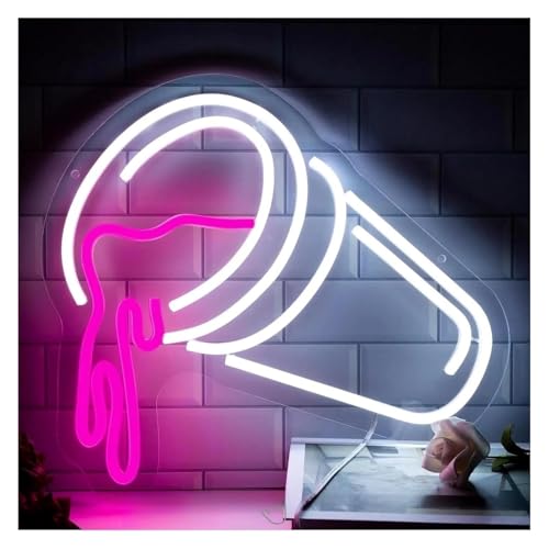 Lampe Néon Gobelet lumineux LED pour décoration murale de chambre et fête