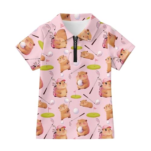 Haut de golf et tennis fille 7-8 ans Cumagical motif capybara