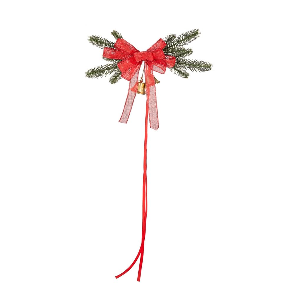 Hrlace Lazo para silla de Navidad, decoración de lazos rojos, lazos de Navidad, decoración con piñas de pino, lazo rojo para silla, para Navidad, hogar, fiesta, decoración, D, 2 unidades