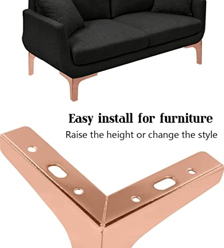 Image of Aakash Decor Sofa Leg 3 /4 / 5 /6 Inches PVD Rose Gold Glossey Finish T Shape Set of 4