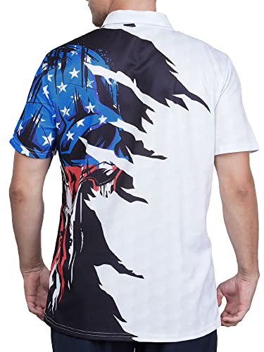 Hivichi Crazy Golf Shirts For Men Funny Golf Shirts For Men Skull Shirts For Men Golf Polos For Men Patriotic Golf Shirts #TOP3