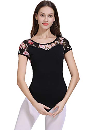 Image of Women and Girls Short Sleeve Leotards for Ballet Dance Gymnastics Bodysuit