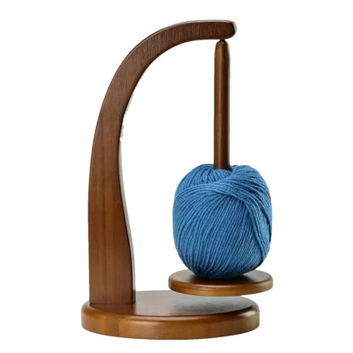Wood Yarn Holder for Knitting and Crocheting | Magnetic Yarn Ball Holder with Anti-Slip Pads,Yarn Holder Spinner for Crafts,Wooden Yarn Spinner for Crochet Well, Gifts for Knitting Lovers