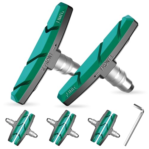 Alritz 6PCS V-Brake Pads Shoes for Mountain & Road Bike (Green)