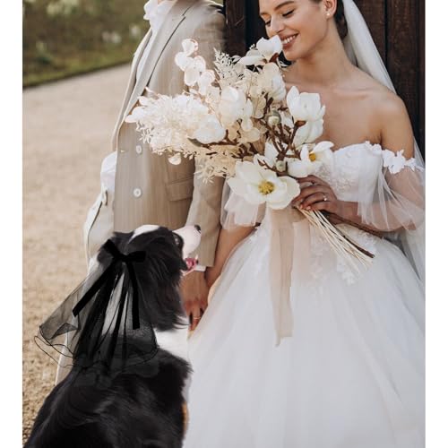 Velo de boda para perro accesorio de disfraz miniatura 5