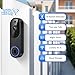 Orbitell 1080p Wireless Wi-Fi Video Doorbell Camera with Two Way Audio, Night Vision, Cloud Storage, Smart AI Motion Detection, Support 2.4GHz Wi-Fi only