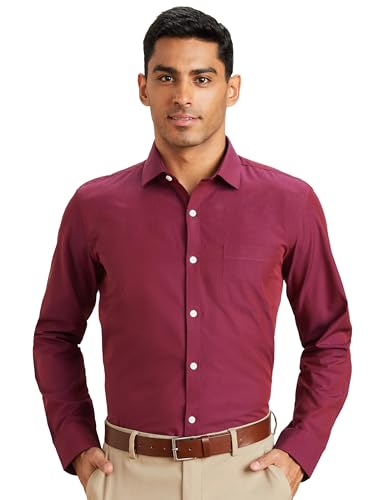 Image of Amazon Brand - Symbol Men's Cotton Formal Shirt | Plain | Full Sleeve - Regular Fit (Available in Plus Sizes)