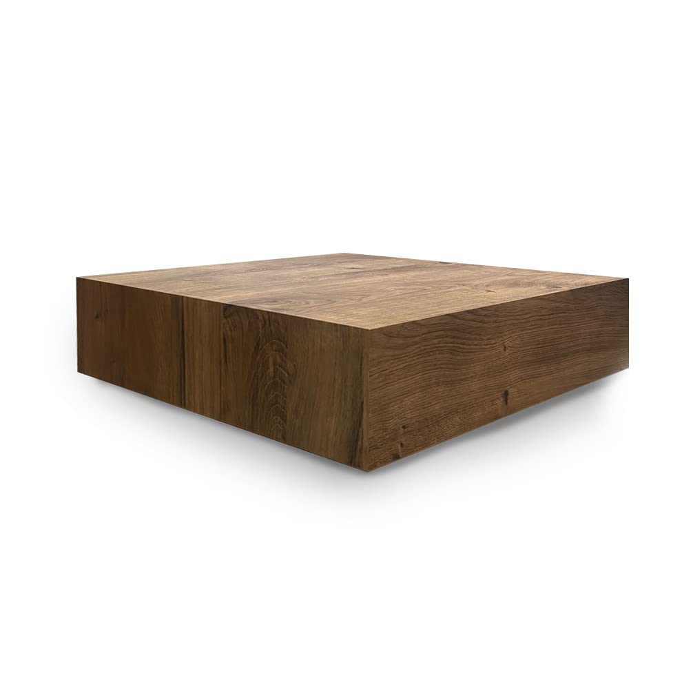 Niedriger Couchtisch Square, Couchtisch, Niedriger Couchtisch, 60 x 60 x 18 cm (rustikale Eiche) – Bild 4